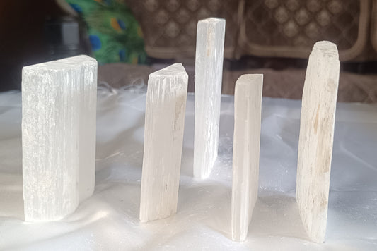 🌙 Selenite Cleansing Sticks (Crystal Charging Bars)